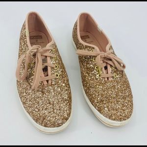 Kate Spade Glitter Rose Gold Keds